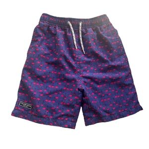 Toobydoo Boys Flamingo Print Board Shorts Swim Trunks Navy Size 5-6